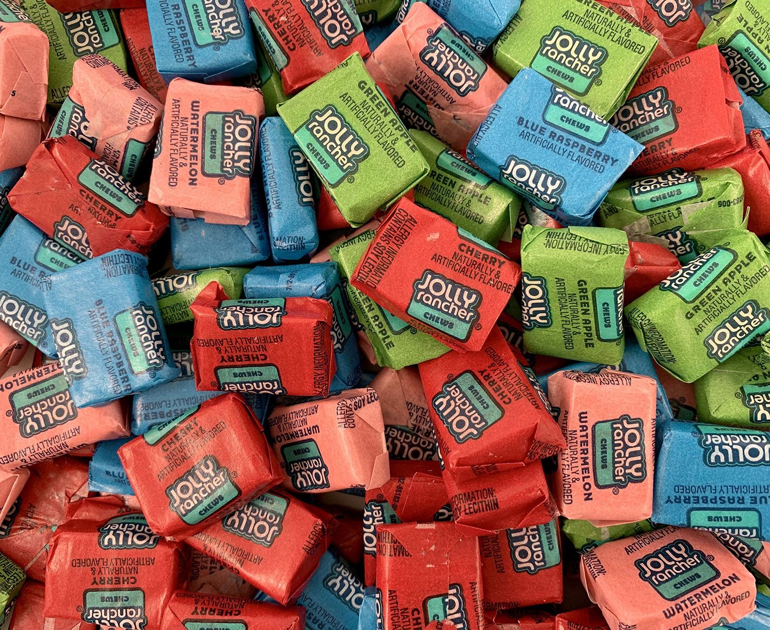 QUEEN JAX Jolly Ranchers - Rancher Chews 2 lb Bag Bulk Candy Chewy Individually Wrapped 5 Flavor Assorted With Queen Jax