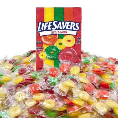 Canada 5 Flavors Hard Candy - 2 lb Bag - Pineapple, Lime, Orange, Cherry, Lemon - Sweet and Fruity Individually Wrapped Candies - Approx. 200 Pieces