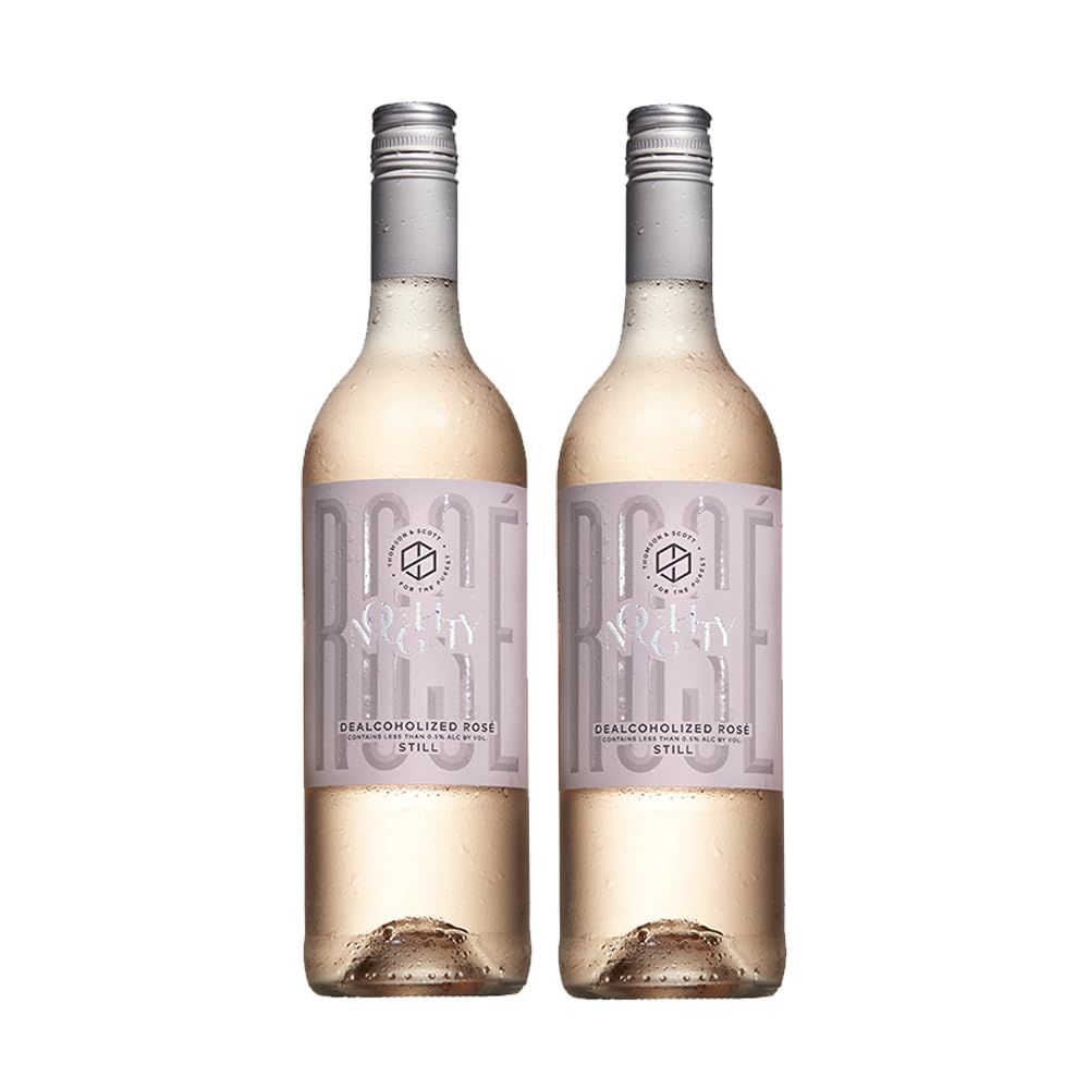 Thomson Scott Noughty Rose, Non-Alcoholic Wine, Low-Sugar, Vegan, Provence Style Rose Wine from South Africa, 750ml (750ml, 2)