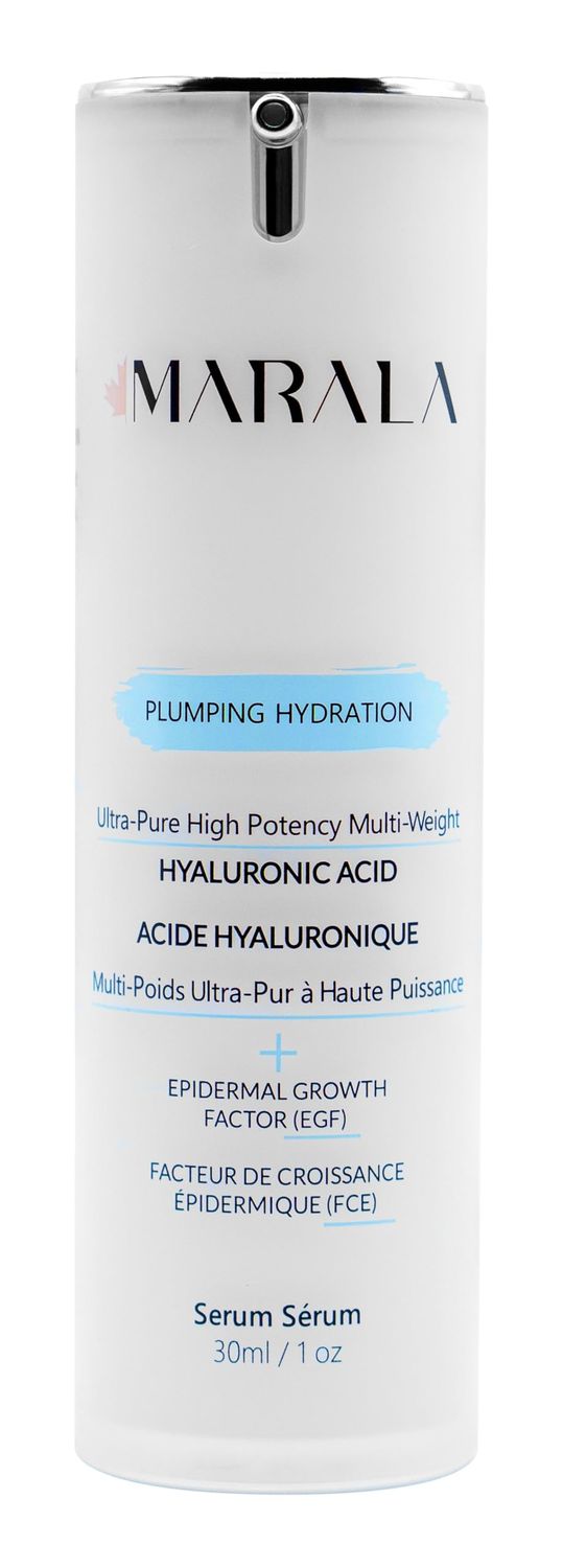 The Serum by Marala - Clean Natural Ingredients For Radiant, Healthy Skin. Professional grade skincare with active ingredients: Multi Weight Hyaluronic Acid and Epidermal Growth Factor Peptides
