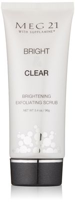 MEG 21 Bright Clear Exfoliating Scrub. Gentle exfoliator for face Pore tightening Polishes away dead skin Softens Smoothes Visibly Brightens Botanicals remove harmful effects of skin aging 3.4 oz