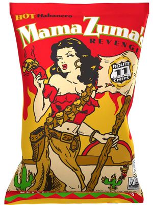 Route 11 Potato Chip : Mama Zuma&#39;s Revenge (15 bags (2 oz each)) hot habanero spicy chips