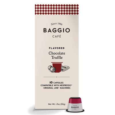 Baggio Caf Gourmet Flavored Coffee Capsules - Compatible with Nespresso Pods Original Machine (Chocolate Truffle, 10 Caps)