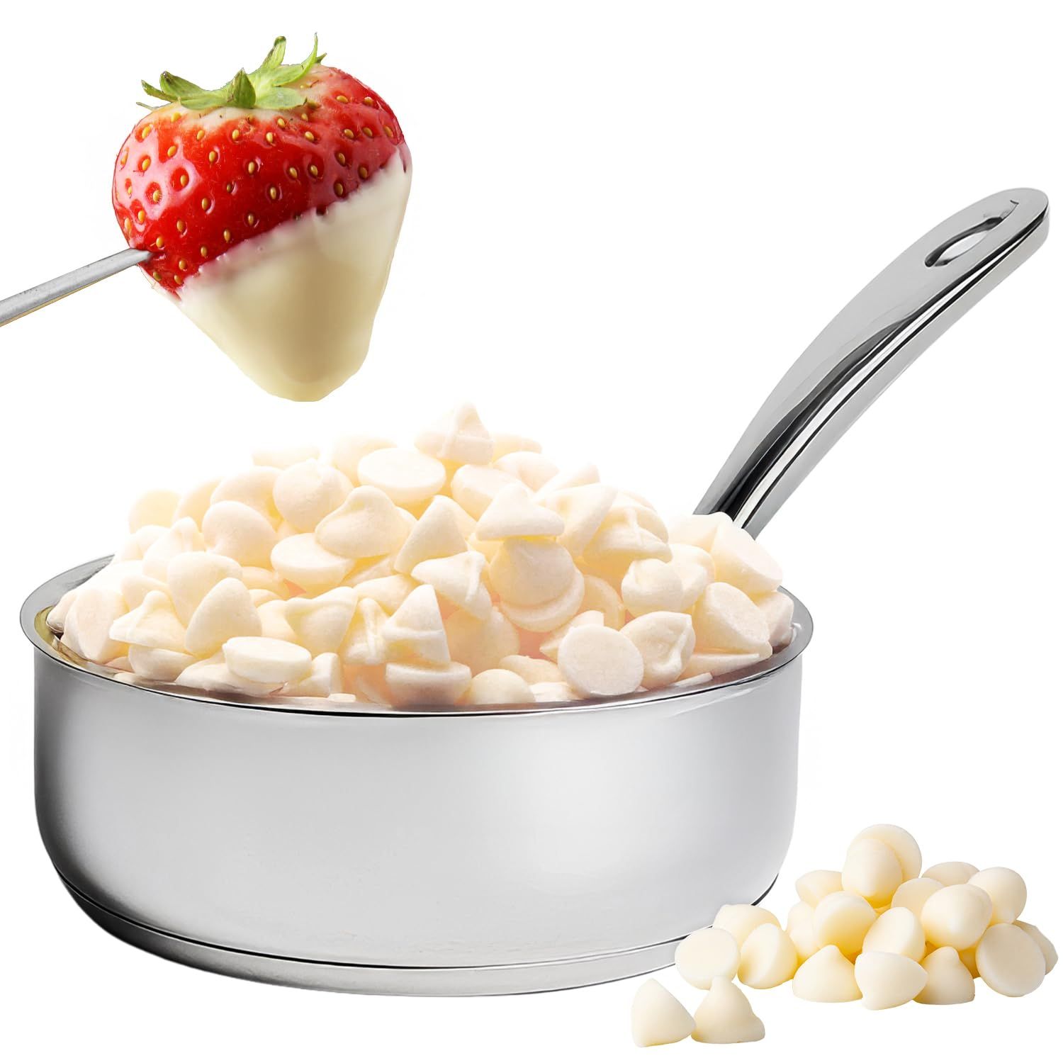 Chocolate Drops - Milky Dark Chocolate Candy, 35 oz Bulk Sweet Treats for Baking Gifting, Premium Quality (White)