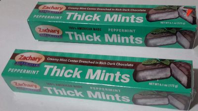 2 Pack ZACHARY Peppermint Thick Mints, Creamy Mint Center in Rich Dark Chocolate - 6.1 OZ