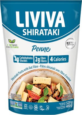 Liviva Organic Shirataki Oat Fiber Penne, 400 GR