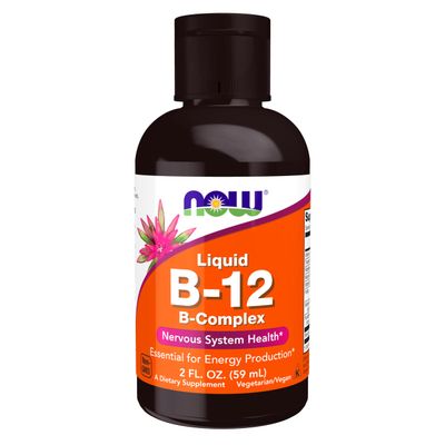 NOW Foods Supplements, Vitamin B-12 Complex Liquid, Energy Production, Nervous System Health, 2-Ounce