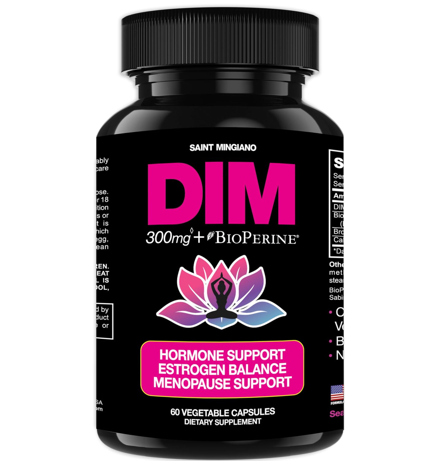 Hormone Balance For Women, DIM Supplement 300 mg Estrogen Supplement for Women with Hot Flashes Night Sweats Aids in Menopause Perimenopause Symptoms, Estrogen Oestrogen. 60 Caps