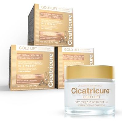 Cicatricure Gold Lift Day Cream, Anti Aging Face Moisturizer with SPF 30, Hydrating Skin Care with Gold, Calcium Silicon to Lift and Tighten Face Contour 1.7 Ounce (Pack of 3)