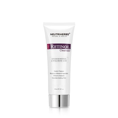 Neutriherbs PRO Retinol Face Wash, Daily Facial Cleanser for Anti-Aging, Nourishing, Moisturizing with Amino Acid Foam, Hyaluronic Acid, and Vitamin E - 4 fl. oz.