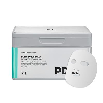 VT COSMETICS PDRN Daily Mask 30 Sheets, Vegan PDRN for Skin Restoration Radiance, Hydrating Moisturizing, Anti-Aging, Plumping Effect, Korean Face Mask (350g)