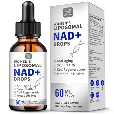 Women&#39;s NAD Liquid Supplement, Pure 500mg Liposomal NAD - Cell Regeneration Energy Metabolism Support, Vegan,Sugar Free Additives Free