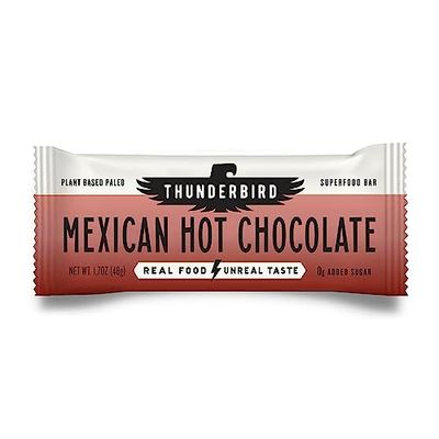 Thunderbird Bars Energy Snack, Gluten-Free with Protein, Healthy Real Food, Vegan Paleo Non-GMO, No Added Sugar, Mexican Hot Chocolate Flavor (12 Count, 1.7 oz. Bars)