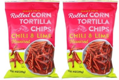 Generic Trader Joe&#39;s Gluten Free Rolled Corn Tortilla Chips, Chili Lime Flavored 9 Oz (255g) Pack of 2