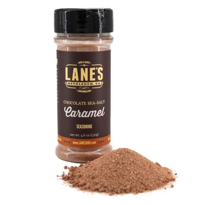 Lane&#39;s Chocolate Sea-Salt Caramel Seasoning, All-Natural Sea Salt Caramel Chocolate Seasoning for Cake, Hot Beverages Popcorn Flavoring Seasoning, No MSG, No Preservatives, Gluten-Free, 4.6 Oz