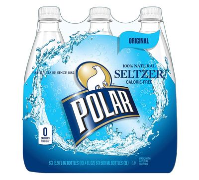 Polar 100 Natural Calorie-Free Seltzer Water, 500ml (16.9oz) Bottles (Original, Pack of 12)