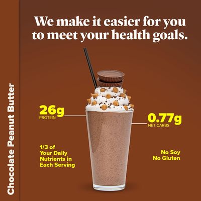 Keto Chow Chocolate Peanut Butter Keto Meal Replacement Shake Powder Nutritionally Complete Low Carb Delicious Easy Meal Substitute Protein Rich You Choose The Fat Single Meal Sample