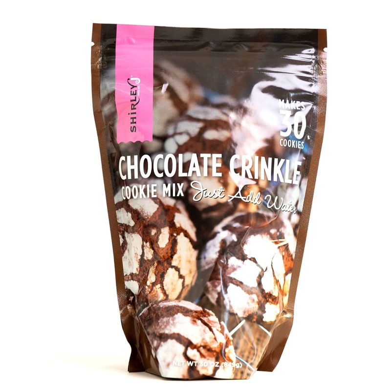 Shirley J- Chocolate Fudge Gourmet Cookie Mix (Makes 30) Premium Soft Rich Fluffy Quality Chocolate Cookies Flavorful Bakery Grade Cookies Just Add Water (Chocolate Crinkle)