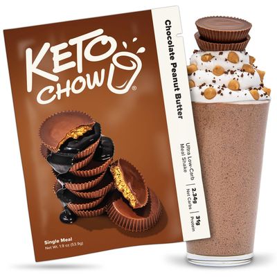 Keto Chow Chocolate Peanut Butter Keto Meal Replacement Shake Powder Nutritionally Complete Low Carb Delicious Easy Meal Substitute Protein Rich You Choose The Fat Single Meal Sample