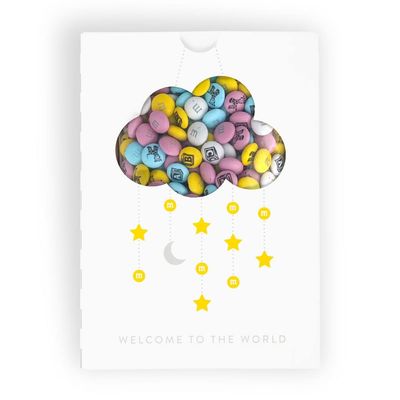 MM&#39;S Milk Chocolate New Baby Gift Box - 1lb of assorted MM&#39;S candy with printed baby images perfect for new baby gifts