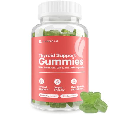 Thyroid Support Gummies - Selenium Supplement Iodine Supplements for Thyroid Support - Energy Booster for Women and Men - Hypothyroidism Supplements with Metabolism Support
