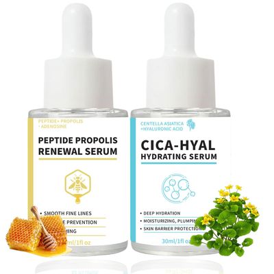 Peptide Propolis Renewal Serum, Soothing Hydrating Serum, Anti Aging Facial Serum, Deep Moisturizing Skin Care Set, Suitable for All Skin Types, 2 fl.oz