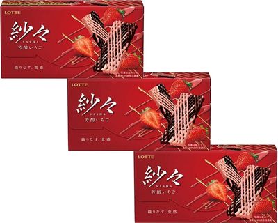 LOTTE SASHA Delicate Chocolate Rich Strawberry flavor 3 With MAIKO sticker Pio big bazar