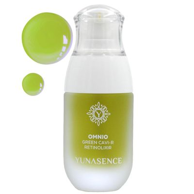 YUNASENCE OMNIO Green Cavi-R Retinolixir, w3 Bakuchiol, Marula, Vitamin C, Chaga Mushroom. Anti Aging, Antiwrinkle.