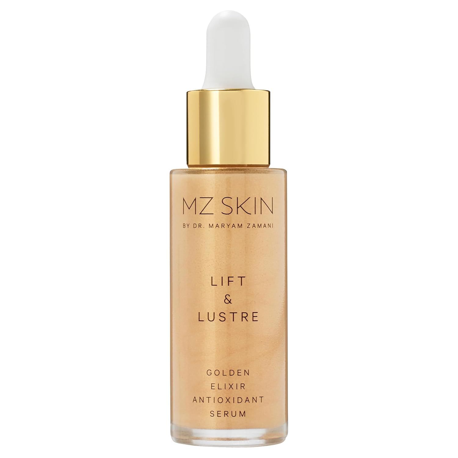 MZ SKIN Lift Lustre Golden Elixir Serum, Clinically-Proven Antioxidant Treatment with Dual-Weight Hyaluronic Acid, for Deep Hydration Glowing Skin, All Skin Types, 1.01 fl oz