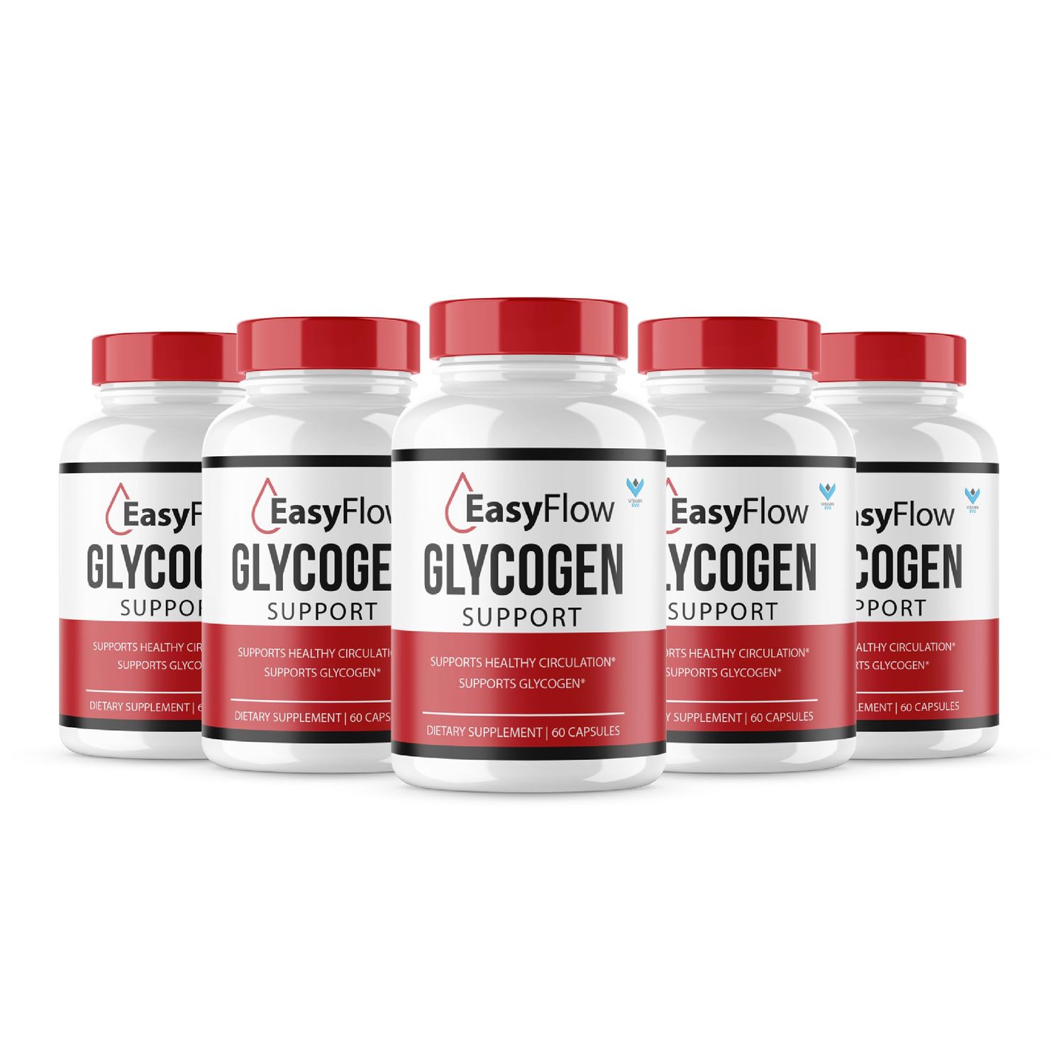 (5 Pack) Easy Flow Glycogen Support EasyFlow Glyco Pills, Easy Flow Maximum Strength Glycogen Health and Blood Support Supplement, EasyFlow Advanced Glyco Optimizer Formula - 300 Capsules