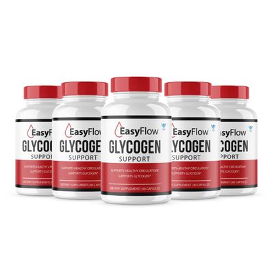 (5 Pack) Easy Flow Glycogen Support EasyFlow Glyco Pills, Easy Flow Maximum Strength Glycogen Health and Blood Support Supplement, EasyFlow Advanced Glyco Optimizer Formula - 300 Capsules