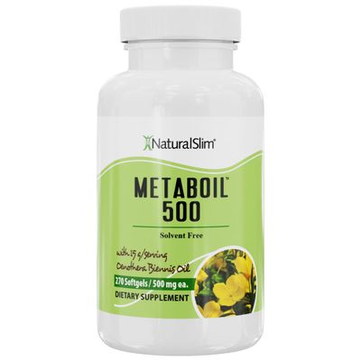 NaturalSlim Evening Primrose Oil for Women 1500mg from Cold Pressed Oil - Metaboil 500 GLA Supplement Gamma Linolenic Acid for Women s Health, Metabolism, Heart Skin Health - 270 Softgels