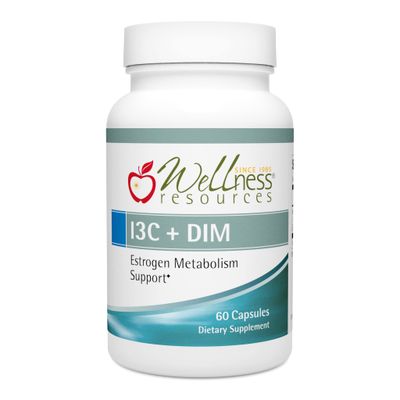 Wellness Resources I3C DIM for Healthy Estrogen Metabolism, Detoxification (60 Capsules) - 300mg I3C 100mg DIM - Vegan, Gluten-Free