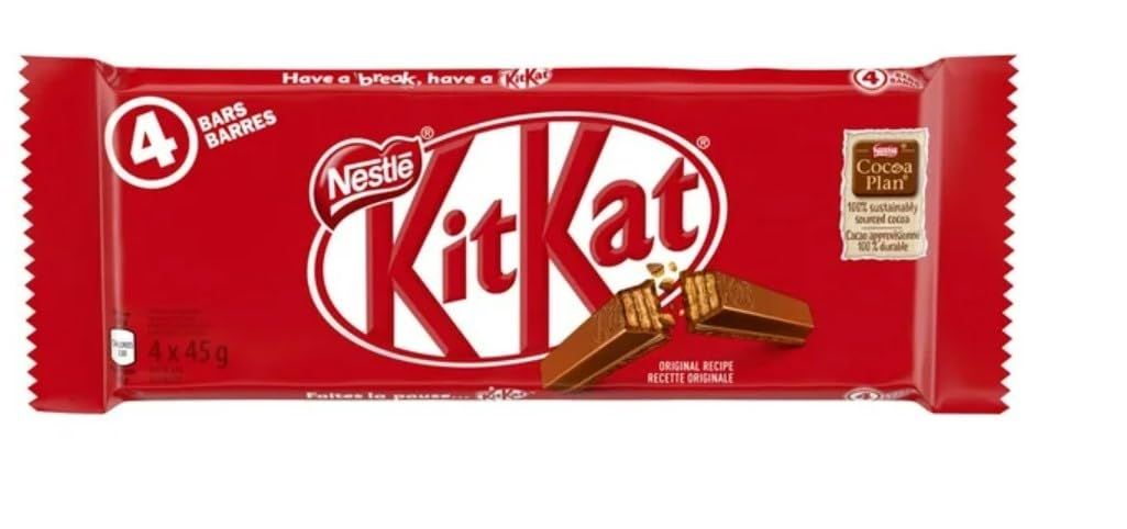 KITKAT Milk Chocolate Wafer Bars 4-Pack 4 x 45g