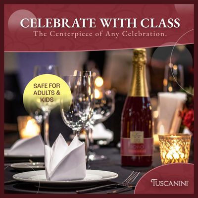 Tuscanini Sparkling Rose Grape Juice, 25.4oz (2 Pack) Non-Alcoholic Celebration Drink Festive Mushroom Cork Refreshing Elegant Sparkling Grape Juice Perfect for Holidays, Weddings Special Occasions