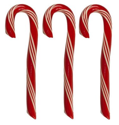 3 Chocolate Filled Peppermint Candy Canes, Hammonds Handmade, 2 Oz RedWhite Stripe