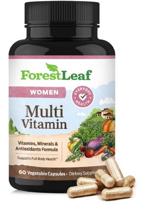 ForestLeaf Daily Vitamin Multivitamin for Women, Multi-Vitamin for Women - Womens Multivitamins Multiminerals Supplement All Essential Vitamins Needed for Health Energy 60 Veg Caps