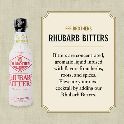 Fee Brothers Rhubarb Cocktail Bitters - Aromatic Cocktail Mixer and Concentrated Flavoring, Gluten Free, Vegan-Friendly, 5 fl oz