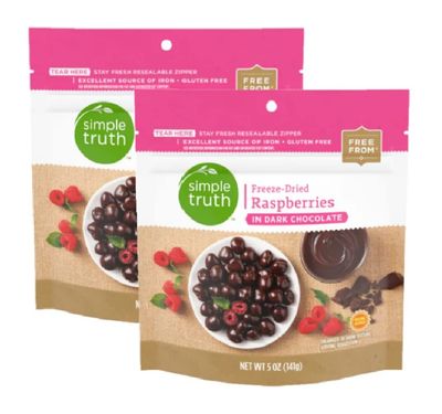 Simple Truth Freeze-Dried Raspberries in Dark Chocolate, 5 oz (Pack of 2)