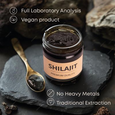 Wild-Harvested Original Shilajit Resin with Fulvic and Humic Acids, 85 Trace Minerals, Supports Metabolism and Immune System. 45 Grams -1,6 oz