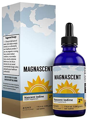 Magnascent Nascent Iodine Organic Daily Health Supplement High Potency 2 Concentrated Liquid Iodine Drops Supports Energy Metabolism (4oz118.4ml)