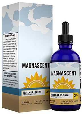 Magnascent Nascent Iodine Organic Daily Health Supplement High Potency 2 Concentrated Liquid Iodine Drops Supports Energy Metabolism (4oz118.4ml)