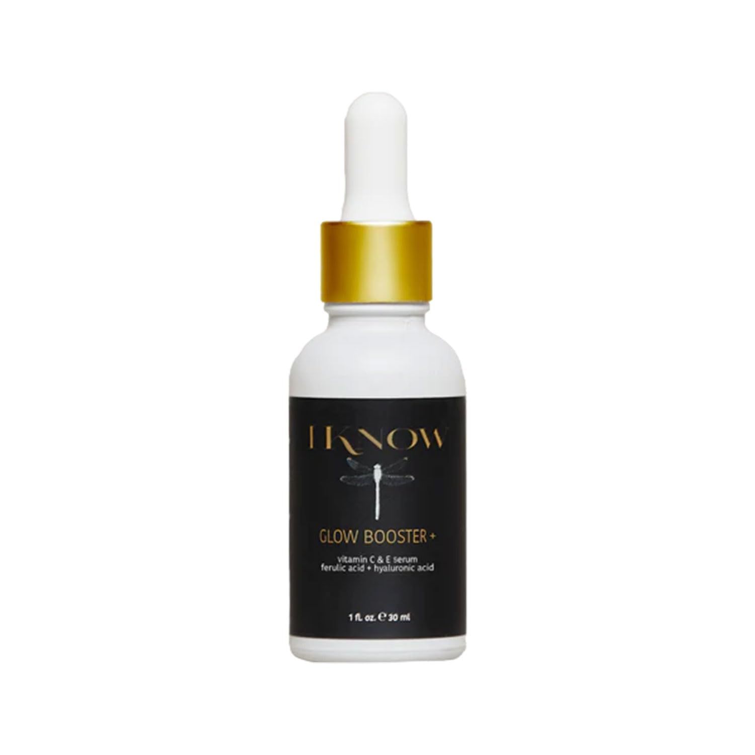 IKNOW Glow Booster Vitamin C and E Serum, Hyaluronic Acid Serum for Face, Facial Serum for Glow Up, Hydrating Serum for Dark Spots, Fine Lines and Wrinkles (1 oz)