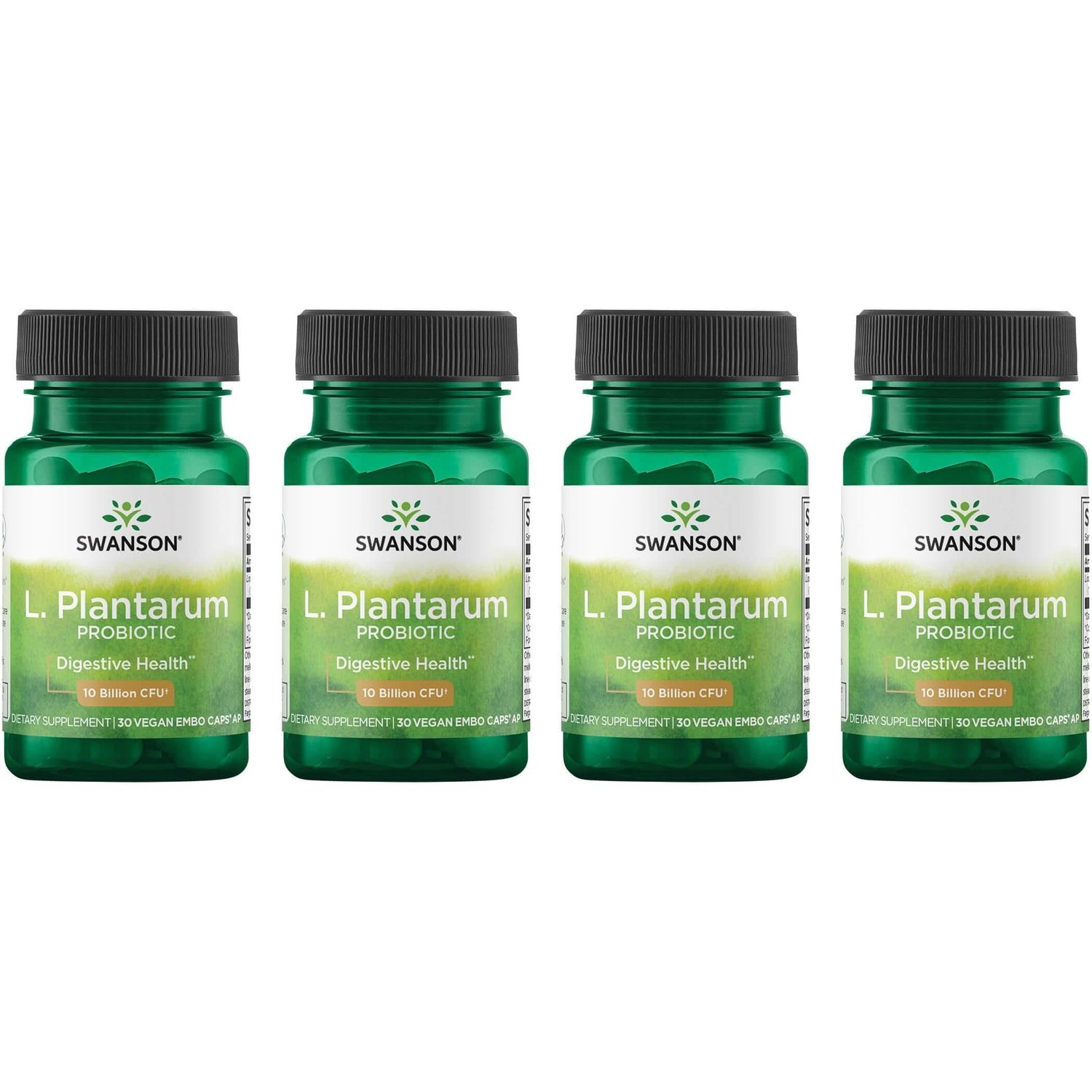 Swanson L. Plantarum - Digestive Supplement Promoting Gastrointestinal Balance Bowel Regularity - Natural Formula to Help Reduce Bloating - (30 Veggie Capsules) (4 Pack)