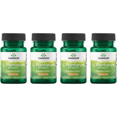 Swanson L. Plantarum - Digestive Supplement Promoting Gastrointestinal Balance Bowel Regularity - Natural Formula to Help Reduce Bloating - (30 Veggie Capsules) (4 Pack)