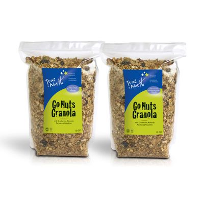 True North Granola - Go Nuts Granola with Dried Cranberries, Almonds, Coconut, Pecans and Pistachios, All Natural and Non-GMO, 12 oz. (Pack of 2)