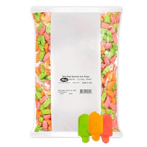 Albanese World&#39;s Best Gummies, Sherbet Gummi Ice Pops, 5lbs of Candy
