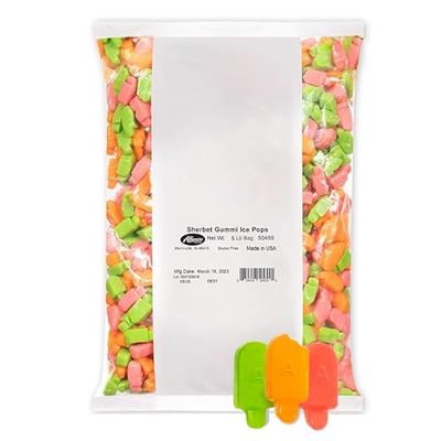 Albanese World&#39;s Best Gummies, Sherbet Gummi Ice Pops, 5lbs of Candy