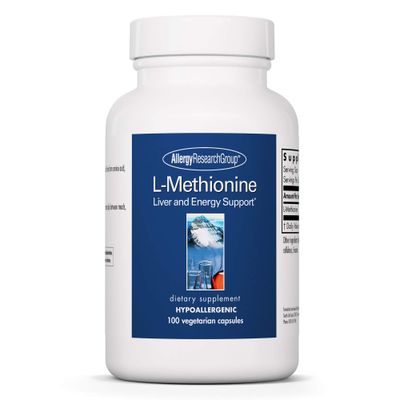 Allergy Research Group L-Methionine - Liver and Energy Support, Free Form Amino Acid, 500mg Supplement, Pure, Vegetarian Capsules - 100 Count