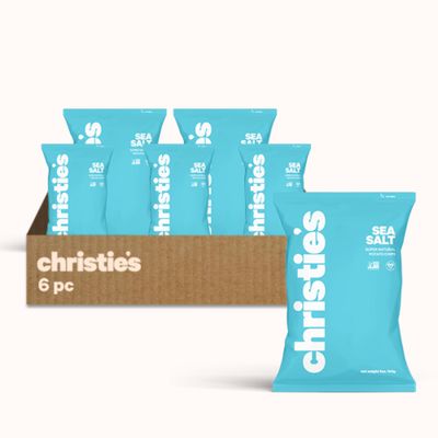 Christie&#39;s Chips Sea Salt - Super Natural Potato Chips - Perfectly Balanced Classic Salty Snack - Vegan, Gluten-Free, Kosher, All-Natural Gourmet for Everyday Cravings - 5oz - 6 Pack